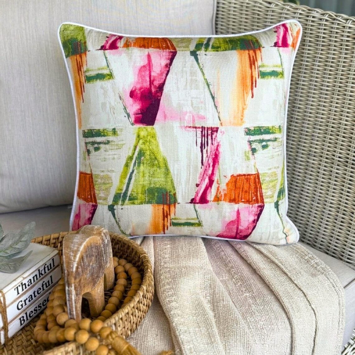 Paint It - Multicolor Cotton Throw Pillow Cover
