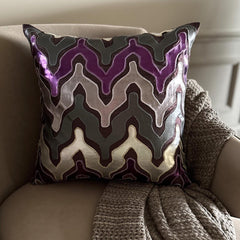 Purple Lava - Purple Faux Leather Decorative Euro Sham