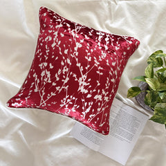 Cayenne Red Drops - Cayenne Red Burnout Velvet Decorative Euro Sham