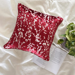 Cayenne Red Drops - Cayenne Red Burnout Velvet Throw Pillow Cover