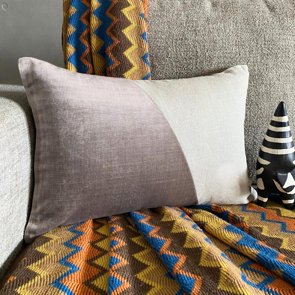 Velutinous Taupe Lumbar Pillow Cover