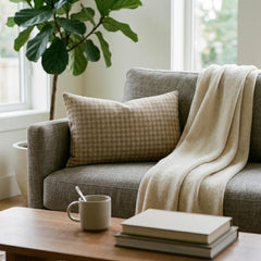 Beige Linen Lumbar Pillow Cover - Terra Hound