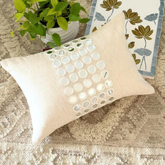 Aaina - Beige Linen Lumbar Pillow Cover