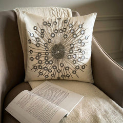 Silver Moons - Ivory Art Silk Decorative Euro Sham