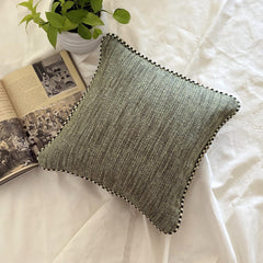 Sage Jute - Sage & Beige Jute Throw Pillow Cover