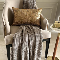 All Eyes On Gold - Art Silk Gold Decorative Lumbar Pillow Cover