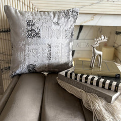Grudingly Silver - Silver Velvet Decorative Euro Sham