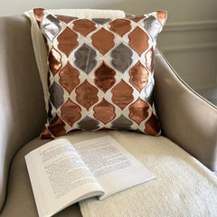 Brown Dwelling - Brown Faux Leather Throw Pillow Cover