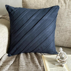 Contemporary Navy - Navy Blue Faux Suede Decorative Euro Sham