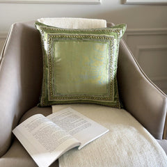 Green Envy - Green Art Silk Decorative Euro Sham