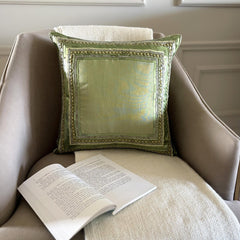 Green Envy - Green Art Silk Throw Pillow Cover