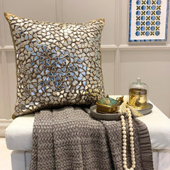 Shimmering Gold Sequins Throw Pillow Cover