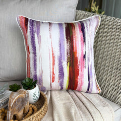 Ink Paint - Multicolor Cotton Throw Pillow Cover