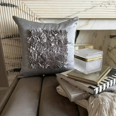 Love Vintage - Silver Art Silk Throw Pillow Cover
