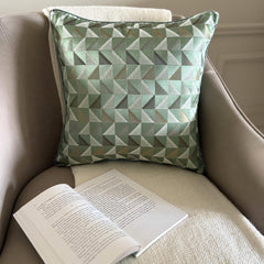 Teal Moire Effects - Teal Blue Silk Throw Pillow Cover