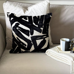 Black Velvet Lumbar Pillow Cover - Black Onyx Lumbar