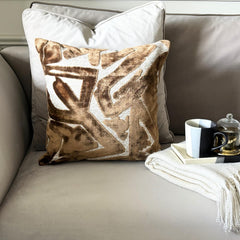 Copper Velvet Lumbar Pillow Cover - Copper Strokes Lumbar