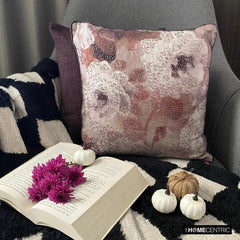 Munstead Wood Rose - Purple Cotton Decorative Euro Sham