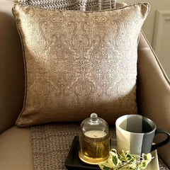 Golden Cascade Throw Pillow Cover
