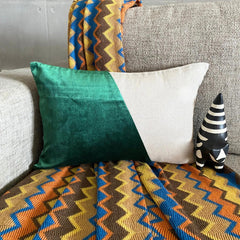 Velutinous Green Lumbar Pillow Cover