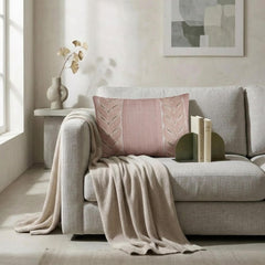 Pink Linen Lumbar Pillow Cover - Blush Keepsake