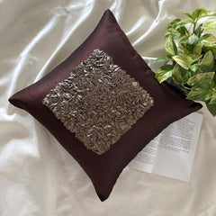 Vintage Chocolate Love - Dark Brown Art Silk Throw Pillow Cover