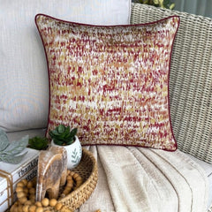 Foiled Red Decor - Red Jacquard Throw Pillow Cover