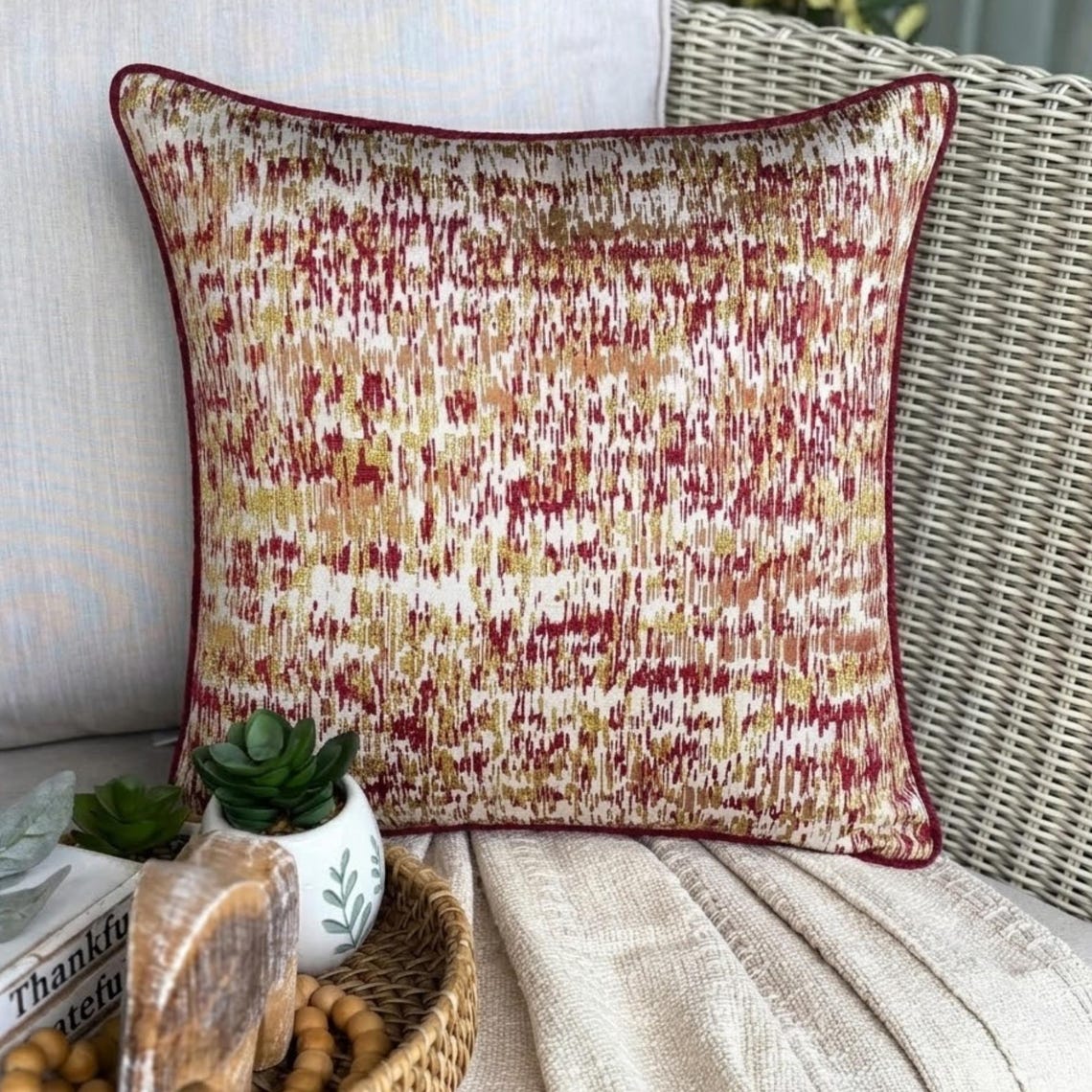 Foiled Red Decor Pillow Cover