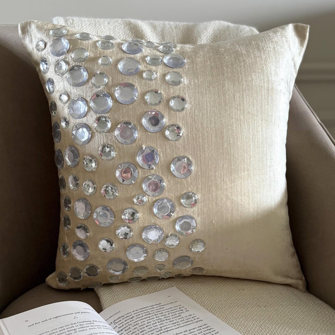 Crystal Moonstone Pillow Cover