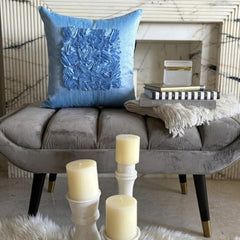 Sky Blue Love - Sky Blue Art Silk Throw Pillow Cover
