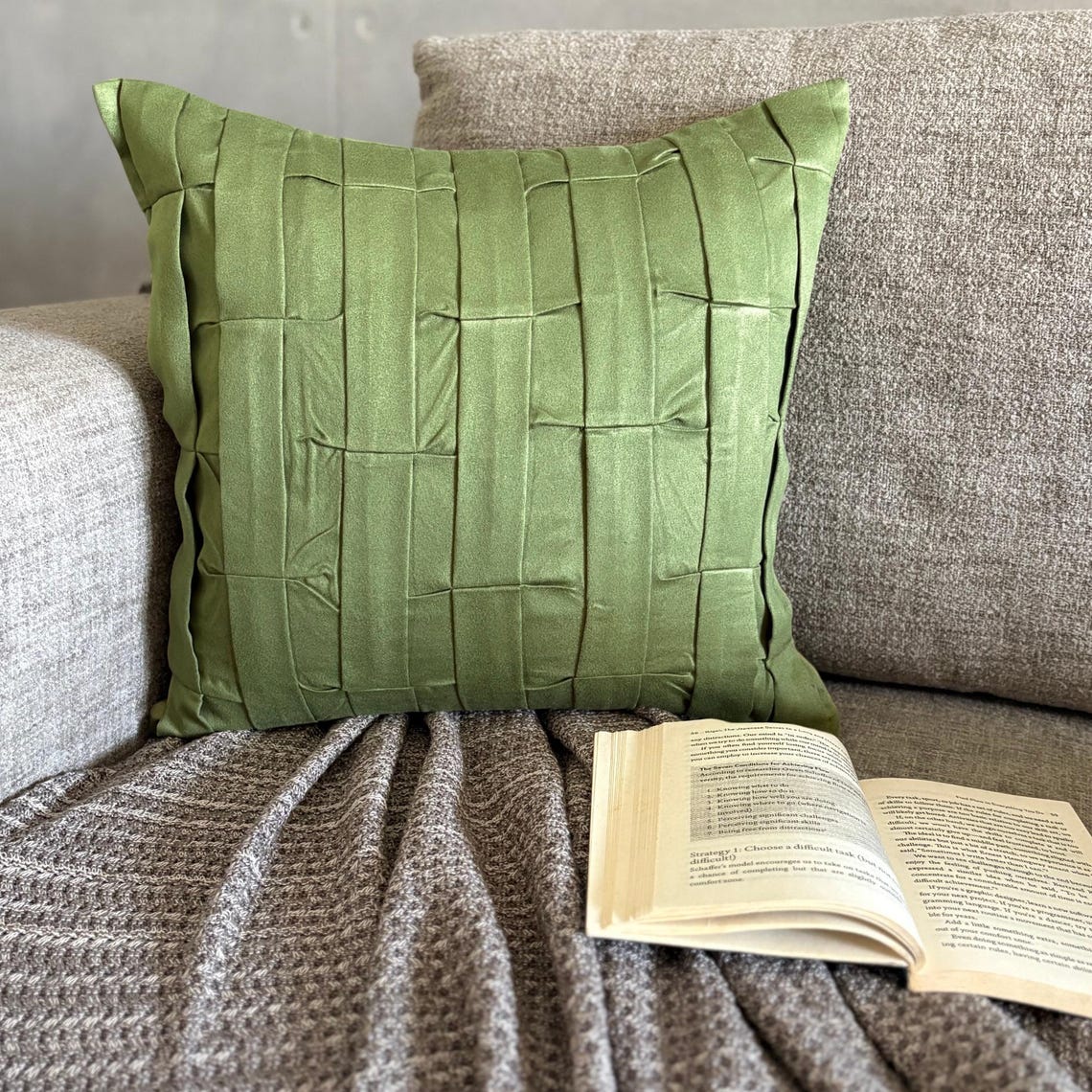 Green Love Tune - Green Suede Decorative Euro Sham
