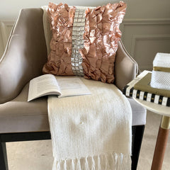 Vintage Diamonds - Peach Satin Decorative Euro Sham