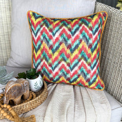 Chevron Palette - Yellow Burlap Throw Pillow Cover