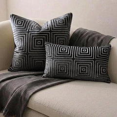 Obsidian Grid Lumbar Lumbar Pillow Cover