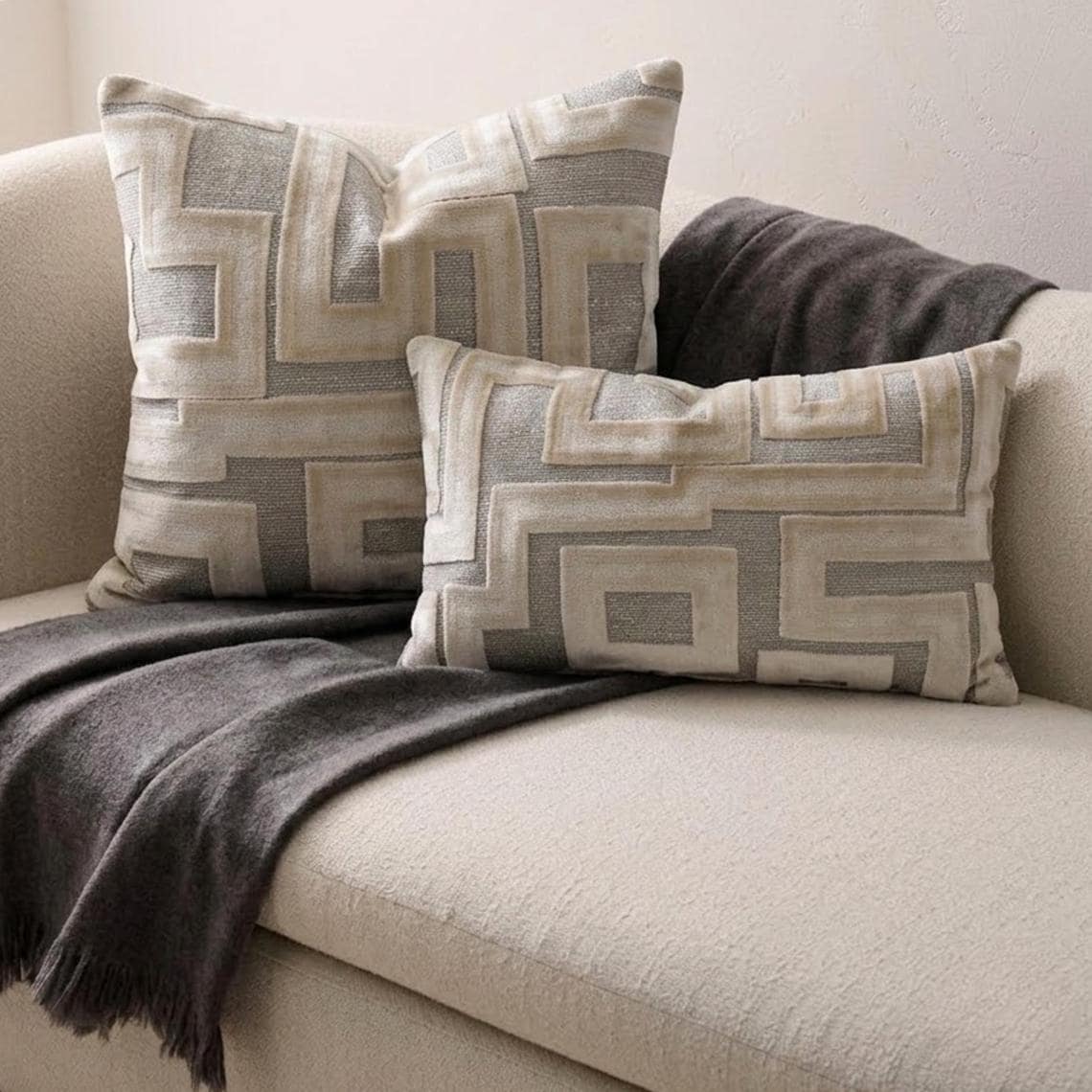 Oat Maze Lumbar Pillow Cover