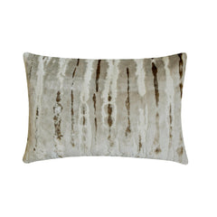 Beige Velvet Lumbar Pillow Cover - Grunge Haze Oak Lumbar