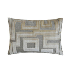 Ivory Velvet Lumbar Pillow Cover - Oat Maze