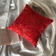 Red Hot Satin Ribbon - Red Art Silk Decorative Euro Sham