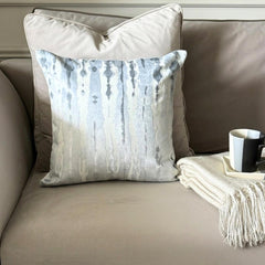 Ice Blue Velvet Lumbar Pillow Cover - Grunge Haze Ice Lumbar