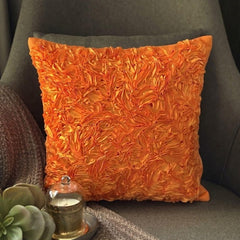 Orange Peel - Orange Art Silk Decorative Euro Sham