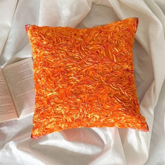 Orange Peel - Orange Art Silk Decorative Euro Sham
