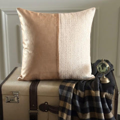 Rose Gold Jute - Rose Gold Faux Leather & Jute Throw Pillow Cover