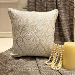 Glow Ivory Damask Pillow Cover