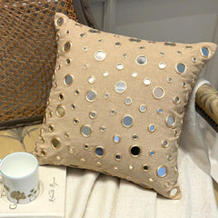 Reflections - Beige Cotton Canvas Decorative Euro Sham