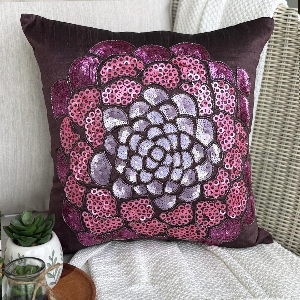 Pink Wildflower Pillow Cover