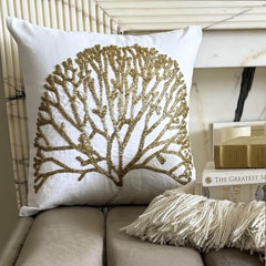 Gold Forest Tree Decorative Euro Sham