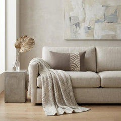Taupe Linen Lumbar Pillow Cover - Taupe Grace