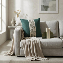 Teal Linen Lumbar Pillow Cover - Teal Grace