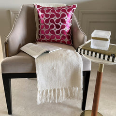 Techno Boogie - Metallic Pink Faux Leather Decorative Euro Sham