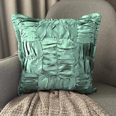 Dreamy Teal - Teal Blue Satin Throw Pillow Cover
